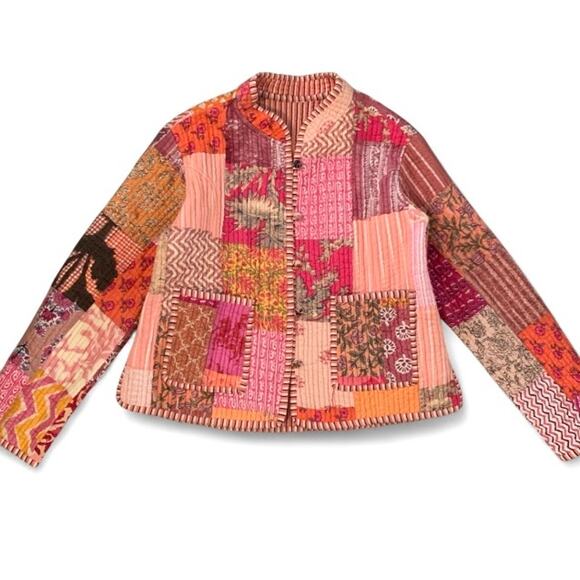 Other Jackets & Blazers - Reversible Pink Patchwork Quilted Cotton Jacket